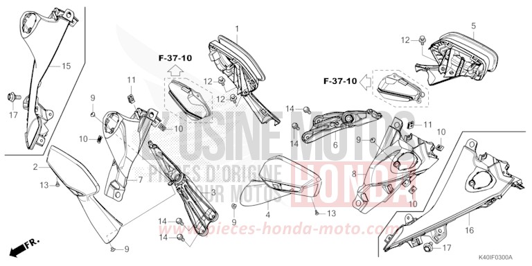 MIRROR for Forza 125 PEARL SIENA RED (R320) from 2024